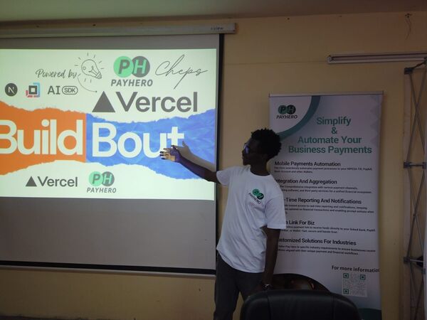 James Ngandu (Mukuvi) at InterUni HackFest 1.0